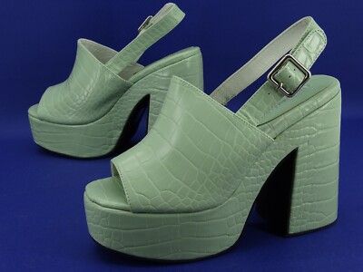 Jeffrey Campbell MATTIX Schuhe Sandalen Sandalette Plateau High Heels Gr 40 Grün