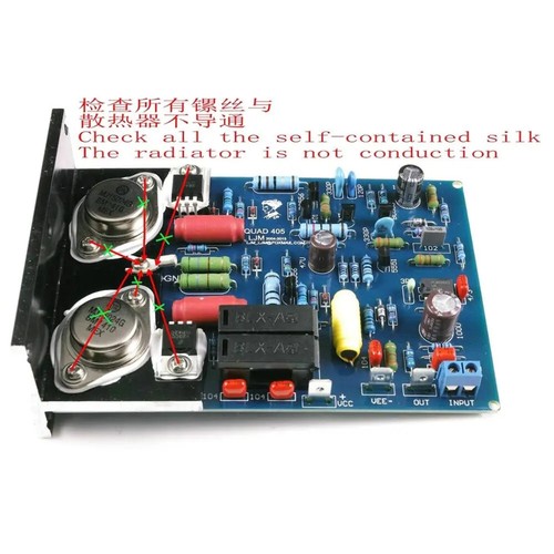 1pair QUAD405 CLONE 2 channel Amplifier Board MJ15024+Angle Aluminum - Picture 2 of 5