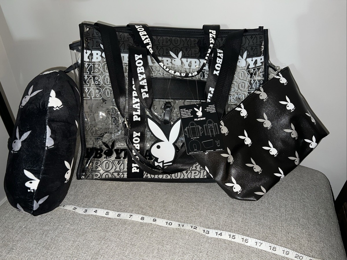 Playboy 4-PC Signature Logo Transparent Tote Travel Set New | eBay