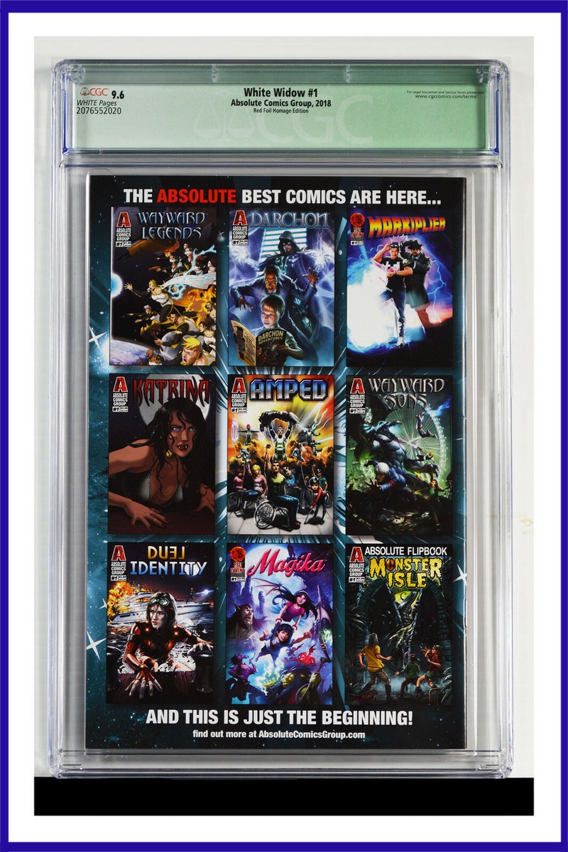 White Widow #1 CGC Graded 9.6 Absolute 2018 Signed Red Foil