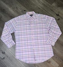 Tommy Hilfiger Shirt Mens 17 Large Blue Purple Plaid Button Up Long Sleeve