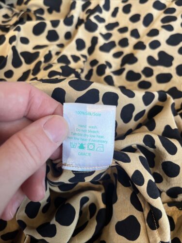 RIXO Gracie Midi Wrap Silk Skirt Spot Leopard Size Large - Picture 7 of 7
