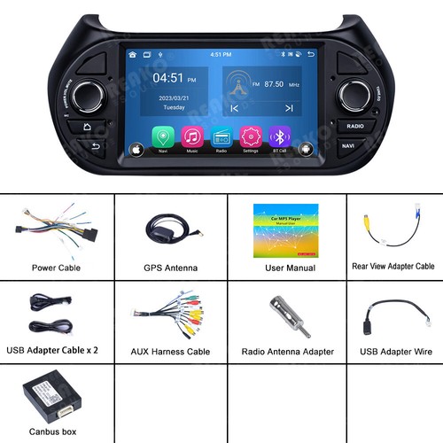 7'' Android13 Autoradio Stereo GPS Navi BT Carplay 64G per Für FIAT Fiorino Qubo - Bild 19 von 19