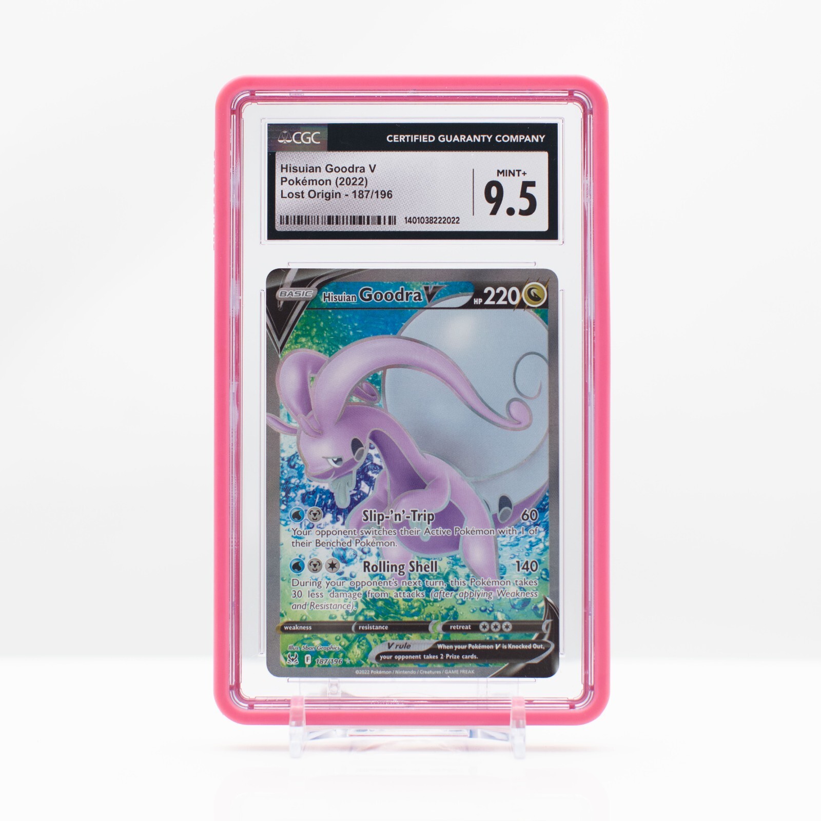 Pokémon Hisuian Goodra V Holo #187 Lost Origin 2022 -  CGC 9.5 Mint+