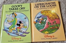 Vintage Disney Small World Library Lot of 2 Hardcover Books Ireland And Switzerl