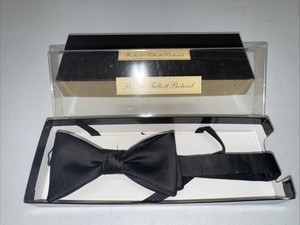 Robert Talbott "PROTOCOL' -BLACK SILK  BOW TIE (PRE-TIED) - Men’s Dress