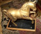 vintage metal rearing horse bank 7 high — photo 1