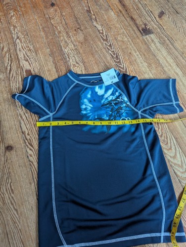 OP Ocean Pacific Rashguard Shirt Boys Size L 10-12 Navy Blue Brand New - Picture 3 of 8