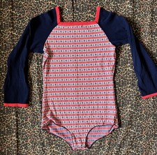 Vintage Sailor Girl Bodysuit Dance Romper Leotard Costume Stretchy Anchors