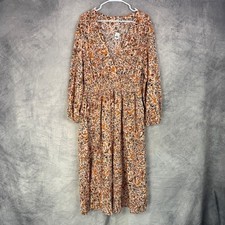 New NWT OLD NAVY Womens Dress sz XXL Floral Smocked Midi Pockets cottagecore