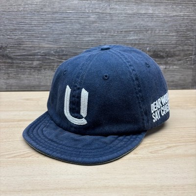 UP DEV Hat Cap Strap Back Blue Dear World Say Cheese Embroidered Logo Short Brim