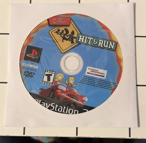 Universal Simpsons Hit & Run PS2 Disc Only Fresh Resurface ships fast