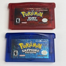 Pokemon Ruby Pokemon Sapphire GBA Authentic Lot New Batteries Save Nintendo