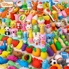120 Pack Animal Pencil Erasers for , 3D Mini Puzzle Take Apart Erasers, Desk ...