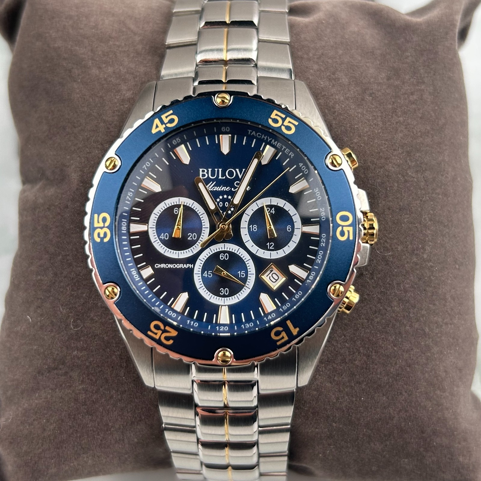 Bulova 98B400 Marine Star Blue Dial Men’s Chronograph Quartz Watch Stainless