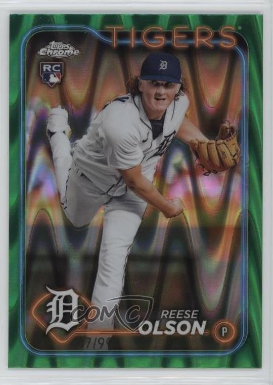 2024 Topps Chrome Green RayWave Refractor /99 Reese Olson #40 Rookie RC
