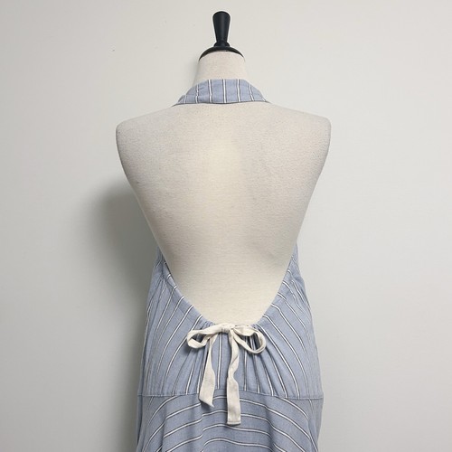 Vestido midi Free People azul blanco a rayas sin prisas halter sin mangas grande nuevo - Imagen 5 de 10