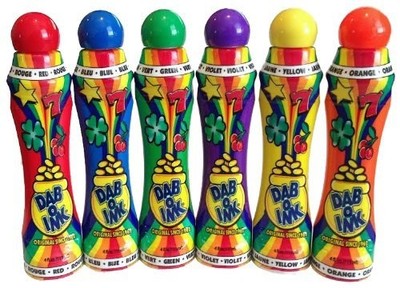 DAB-O-Ink 6 Pack Bingo 6 pack, Red, Blue, Green, Purple, Yellow, Orange 