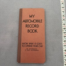 Vintage My Automobile Record Book - Maintenance, Gas, Oil 1935 North Dakota