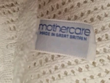 Mothercare White Vintage Pram Blanket Cotton Cellular 70x90cm Made GB 0172