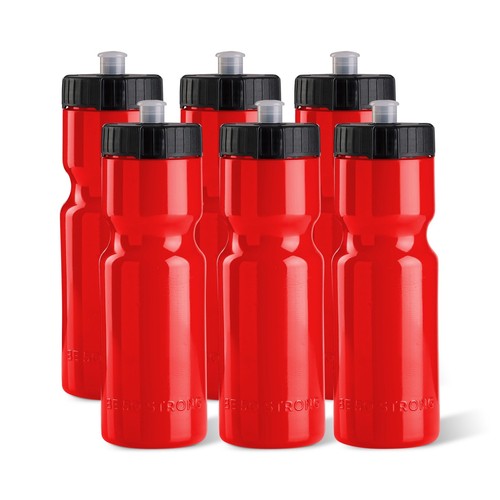 Sports Water Bottles 6-Pack – Reusable 22 oz BPA-Free Plastic Bottles with Pu...
