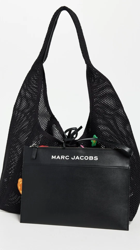 Marc Jacobs The Daisy Crochet Sack Bag Shoulder Purse w/ Pouch ~NWT~ Black - Image 3 of 4
