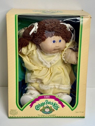 1985 Vintage Cabbage Patch Kids Doll Brown Hair Blue Eyes InBox Mint Condition