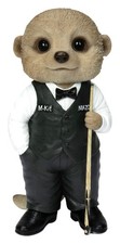 Vivid Arts Snooker Player Baby Meerkat Ornament Gift - Indoor Outdoor - Fun