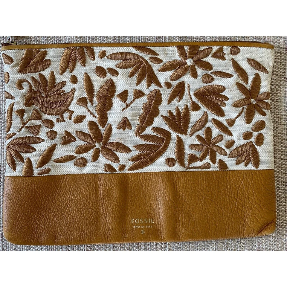 FOSSIL Muñequera Cartera Cuero Tapiz Foto 3 de 4