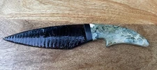 Tommy Masingale Obsidian Knife. Rainforest Jasper and Black Onyx. Rainbow Obsid.