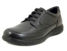 Mens Derby Shoes Black Leather Footstool Removable Lumberjack