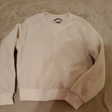 North Face Womens High Pile Sherpa Fleece Pullover Small Crew Neck Cozy Plush