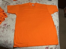 New Fruit Of The Loom Orange Tee Shirts Lot Of Five Size large 