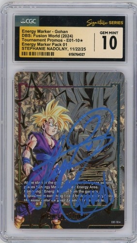CGC GEM MINT 10 Signed Stephanie Nadolny Son Gohan E01-10 Energy Marker