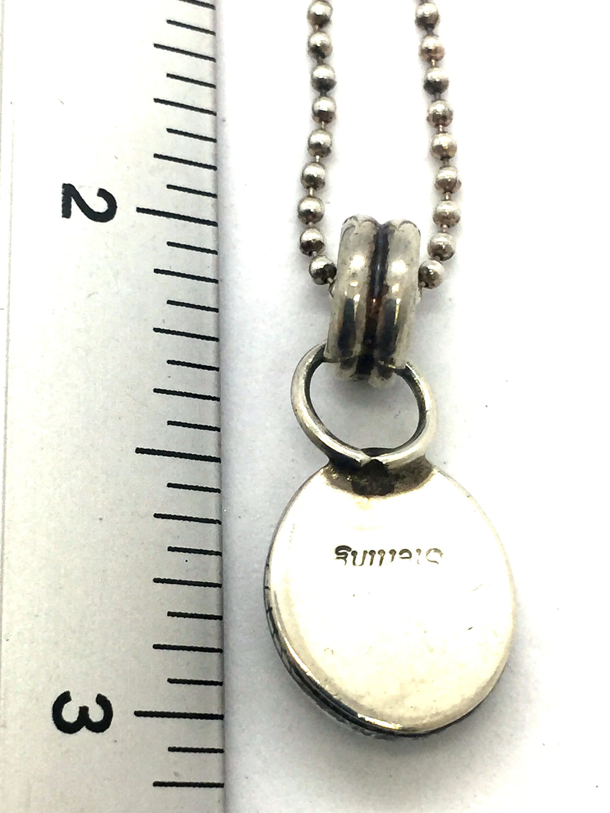 Solid Sterling Silver with Synthetic Opal Pendant… - image 3