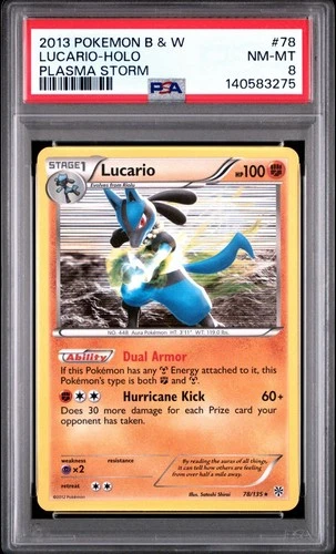 2013 Pokemon Black and White Plasma Storm 78/135 Lucario Holo PSA 8 Near Mint