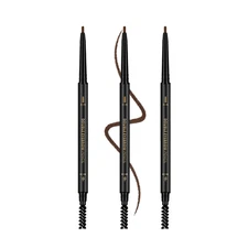 3 Pcs Waterproof Eyebrow Pencil Dark Brown, Premium Eye Brow Pencil Brn with Spo