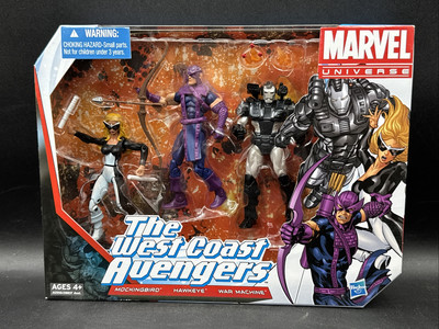 2012 Marvel Universe 3 Pack Action Figures Hasbro THE WEST COAST AVENGERS HAWKEY
