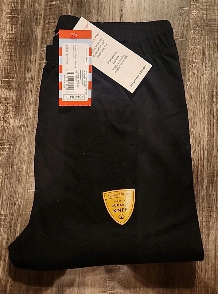 Cat & Jack Negro Flexible Duradero Rodilla Negro Pantalones Talla Grande 10/12 Foto 2 de 4