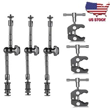 3X 11" Friction Magic Arm With Clamp Crab Clip For Monitor DSLR Camera LED Light