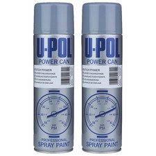 2x U-Pol Etch Primer Spray Grey Power Can  Direct to metal Anti-Corrosive 500ml