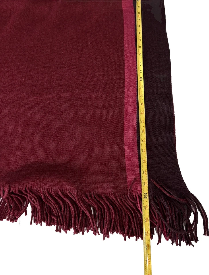 New York & Co Suéter con Flecos Capa Chal Borgoña Rosa Abierto Western OS Salir Foto 4 de 4