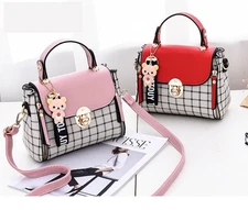 Cute Kawaii Harajuku Korean Lolita Plaid Shoulder Bag Purse Women Handbag Bag