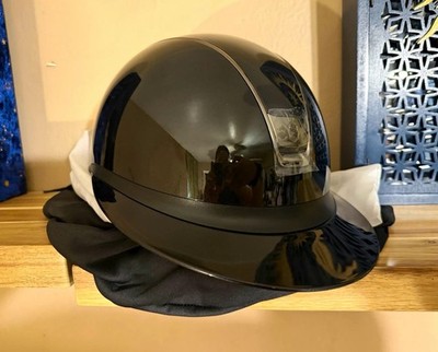 Samshield Miss Shield 2.0 Shadow Glossy Black English Riding Helmet 58L