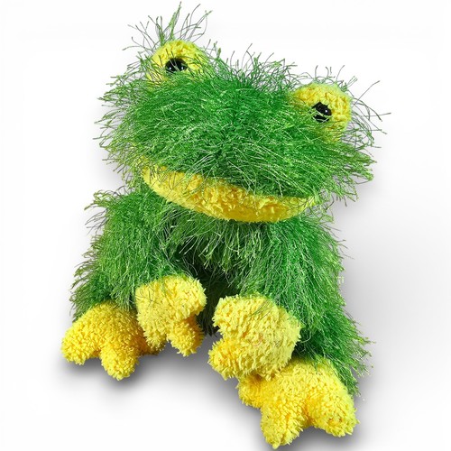 Ty Punkies Hopscotch Frog Beanbag Plush Toy Green Yellow Shaggy Vintage 2002 8"