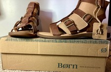 New in Box-Born Haidee Brown Leather Gladiator Women s Sandal US 9M Euro 40.5