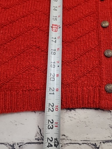VTG Pendleton Womens 100% Virgin Wool Cable Knit Zig Zag Cardigan Sweater Large - Picture 6 of 7