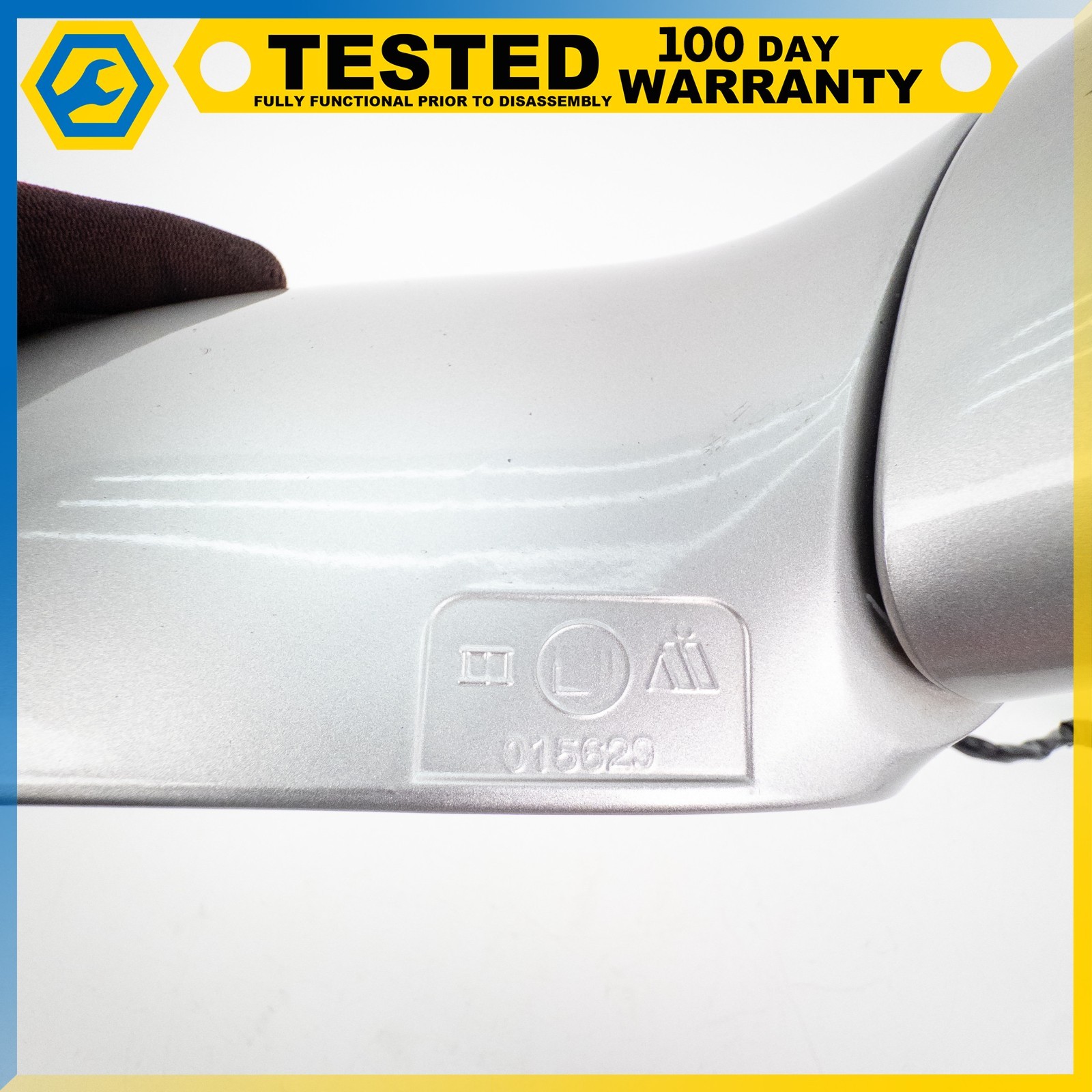 05-13 CHEVROLET CORVETTE C6 FRONT RIGHT POWER FOLD DOOR MIRROR SILVER OEM