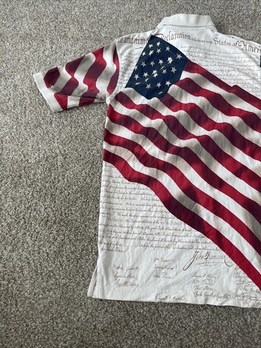 Guide Gear Declara Of Independence Flag Cotton Polo Shirt Mens Medium - Picture 8 of 10