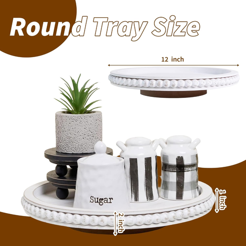 HPC Dekor 12" Perlen Lazy Susan-Holz Lazy Susan Organizer für Bauernhaus Tisch - Bild 5 von 9